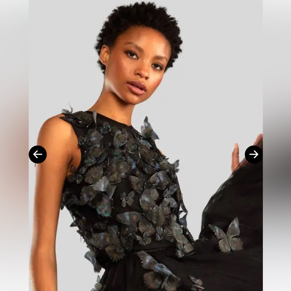 Cynthia Rowley Black Butterfly Appliqué Sleeveless Top